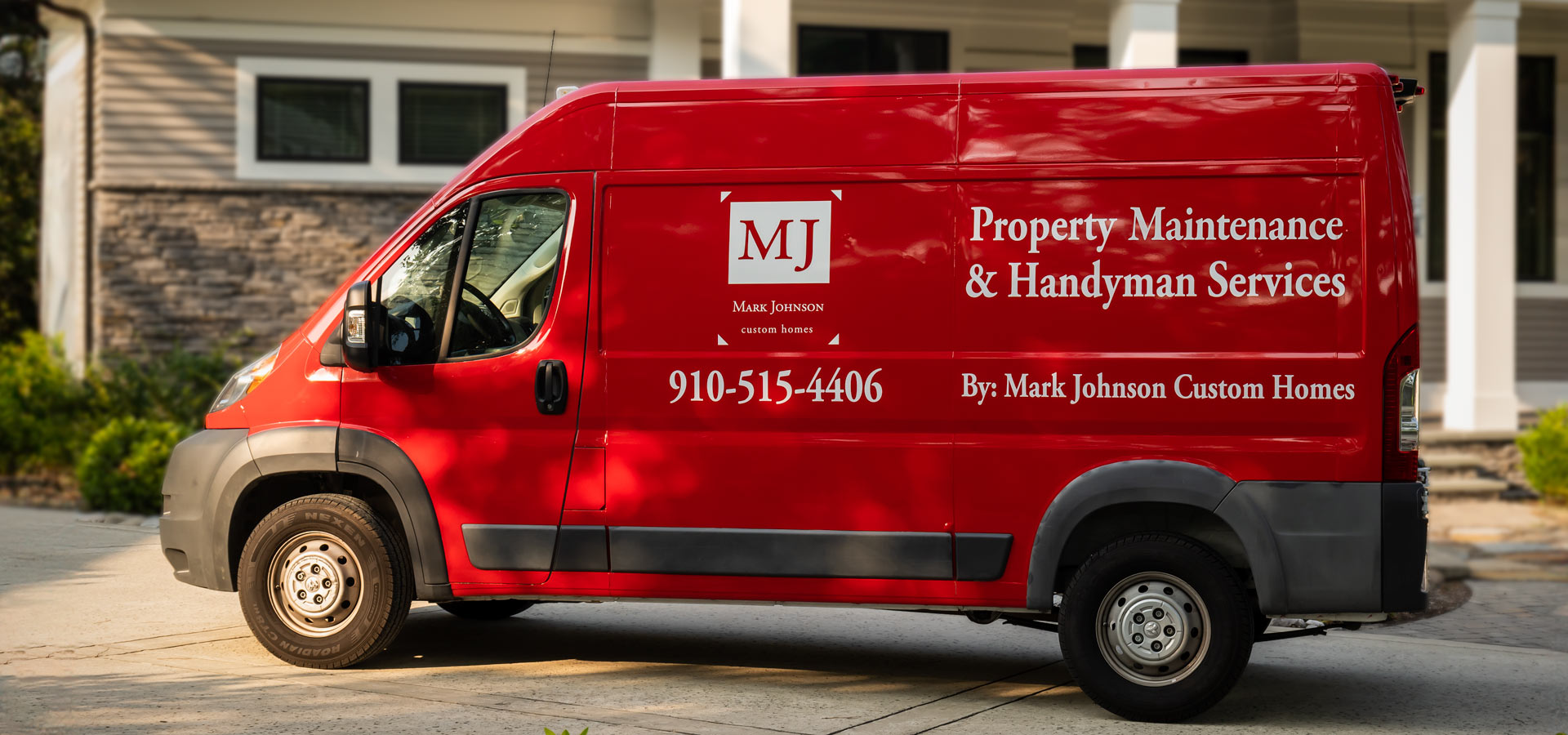 Mark Johnson Custom Homes Handyman Services Van